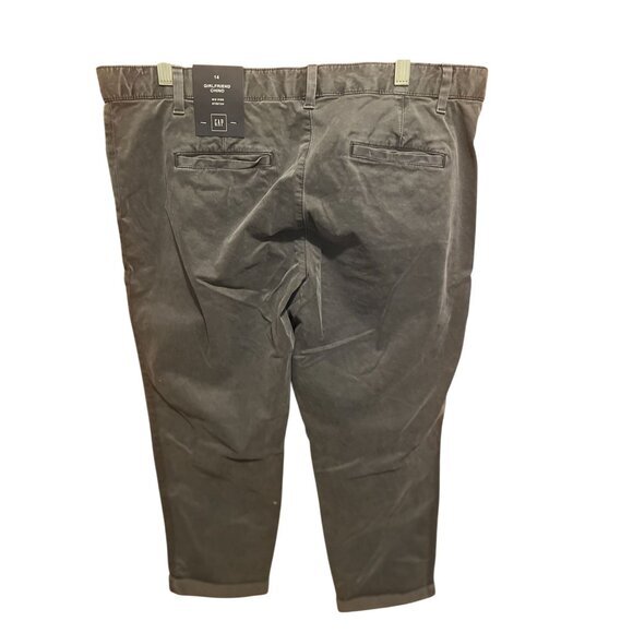 GAP Women's Girlfriend Chino Mid‎ Rise Stretch Pants Size 14 Gray NWT - Picture 3 of 7